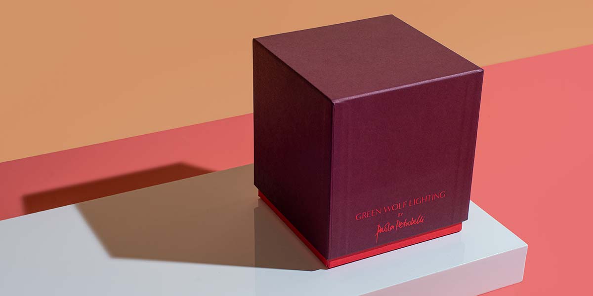 Luxury Green Wolf lighting packaging.