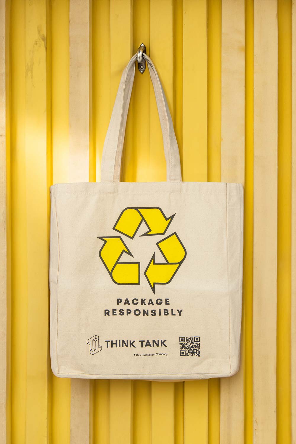 Unbleached cotton tote bag.