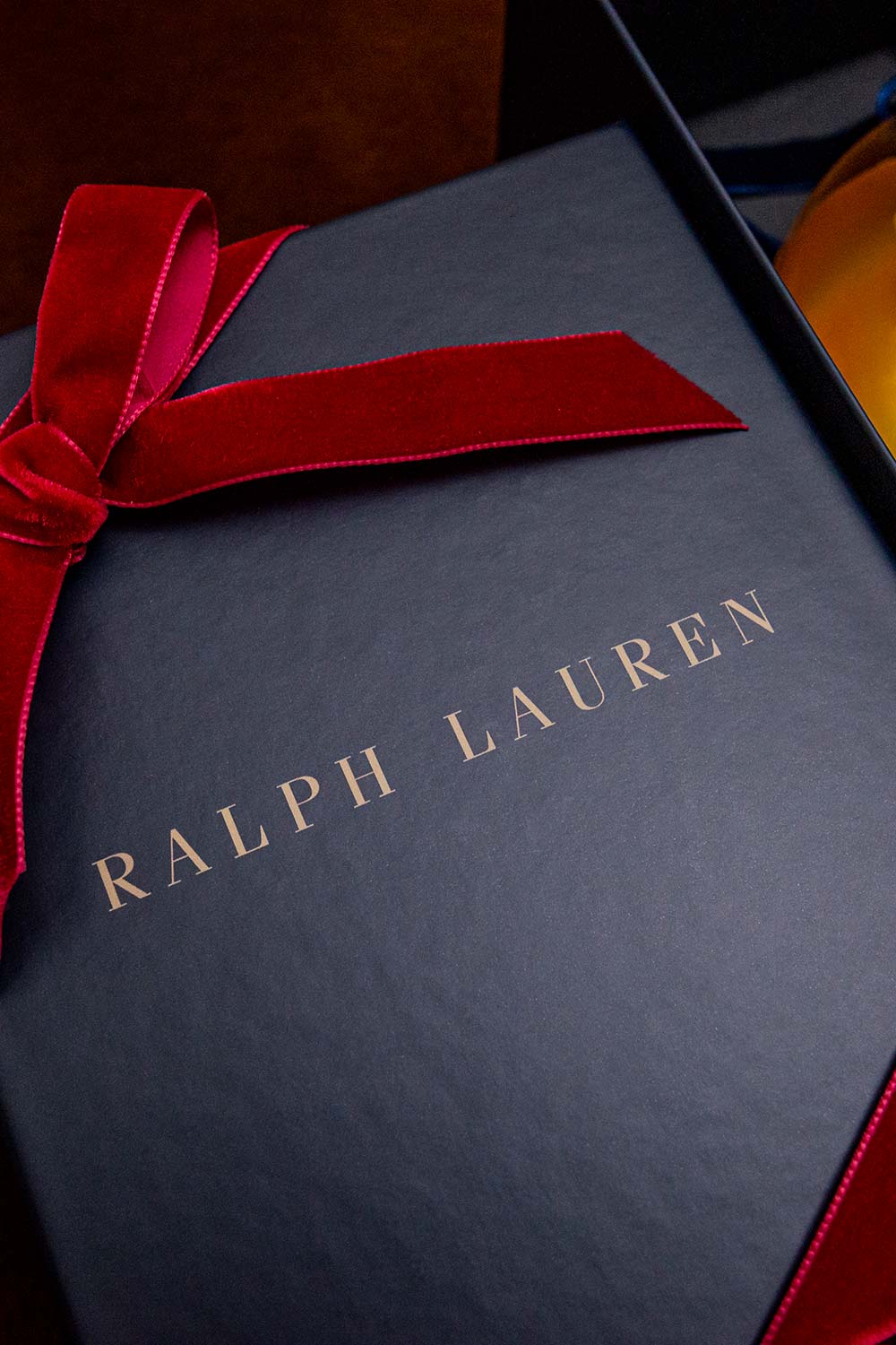 Luxury velvet ribbons and gold hot foiling.